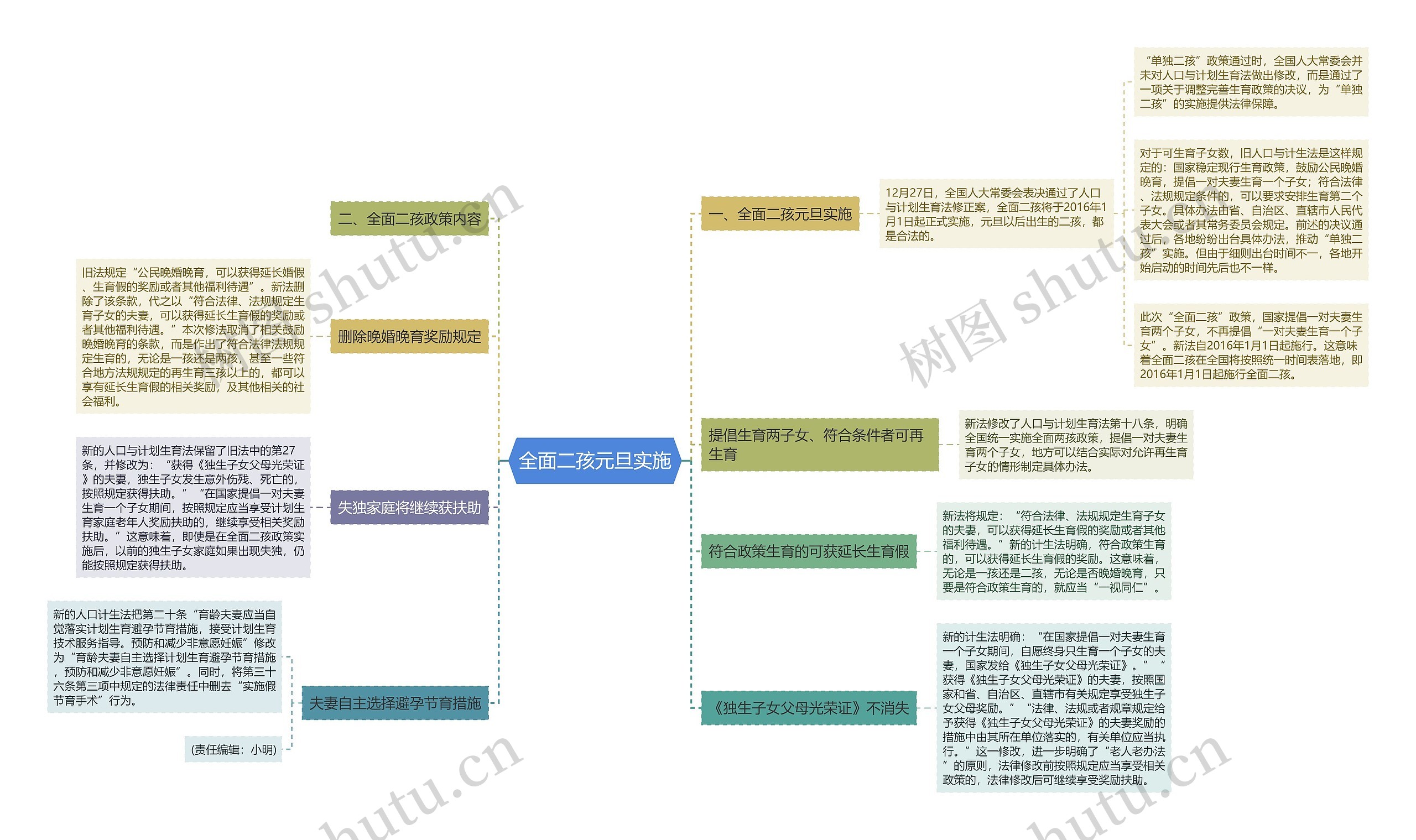 全面二孩元旦实施思维导图