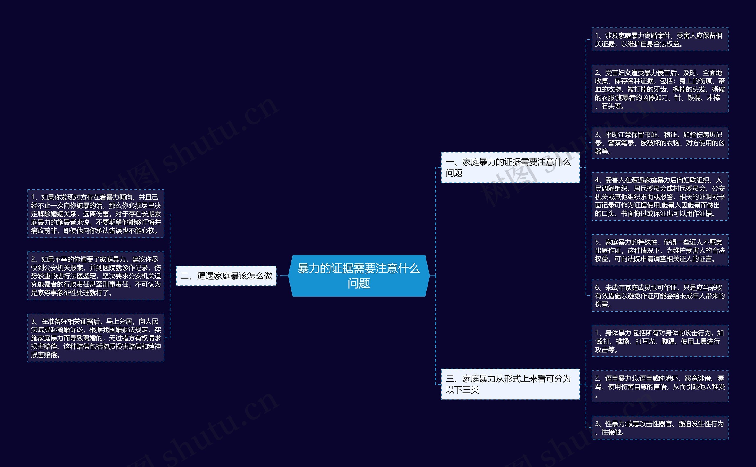 暴力的证据需要注意什么问题思维导图