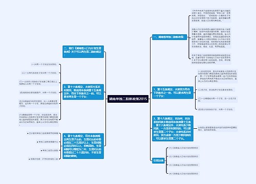 湖南单独二胎新政策2015