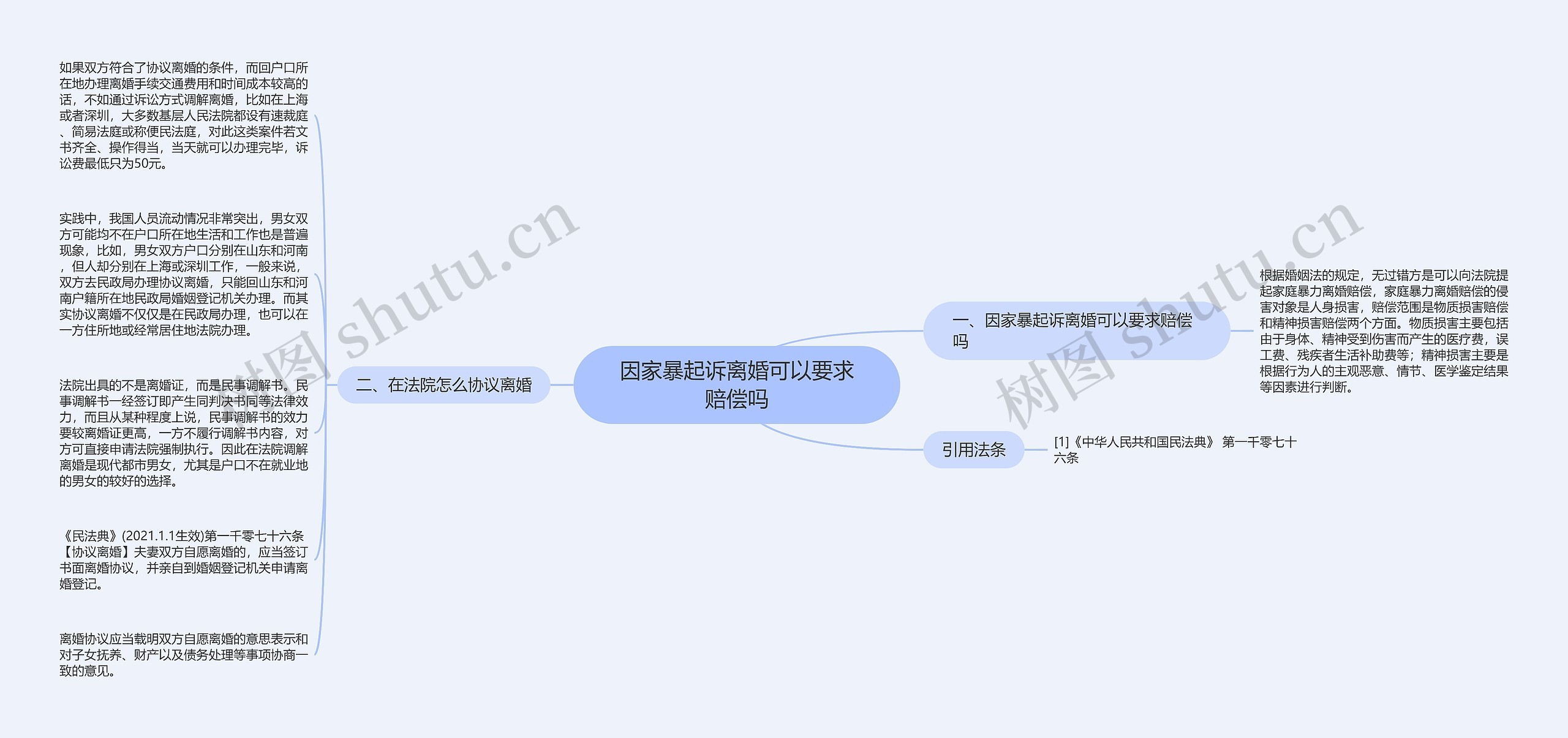 因家暴起诉离婚可以要求赔偿吗思维导图