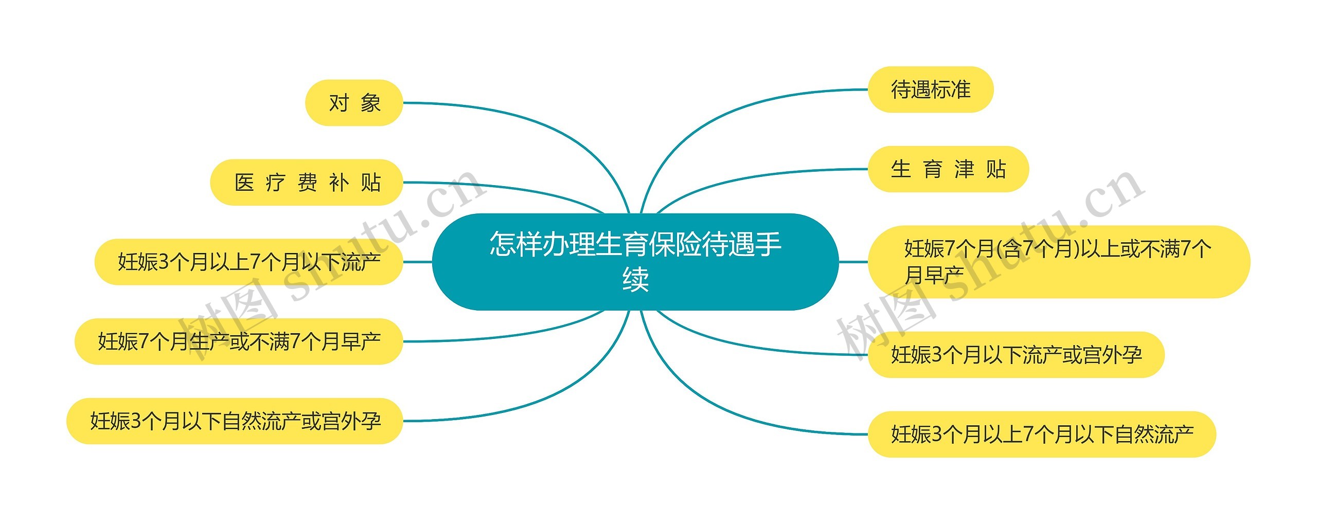 怎样办理生育保险待遇手续思维导图