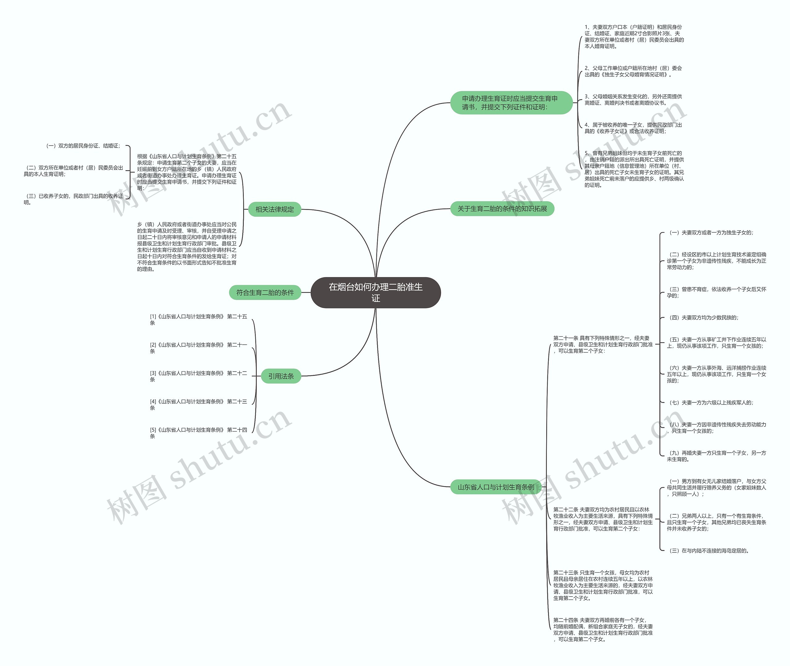 在烟台如何办理二胎准生证思维导图