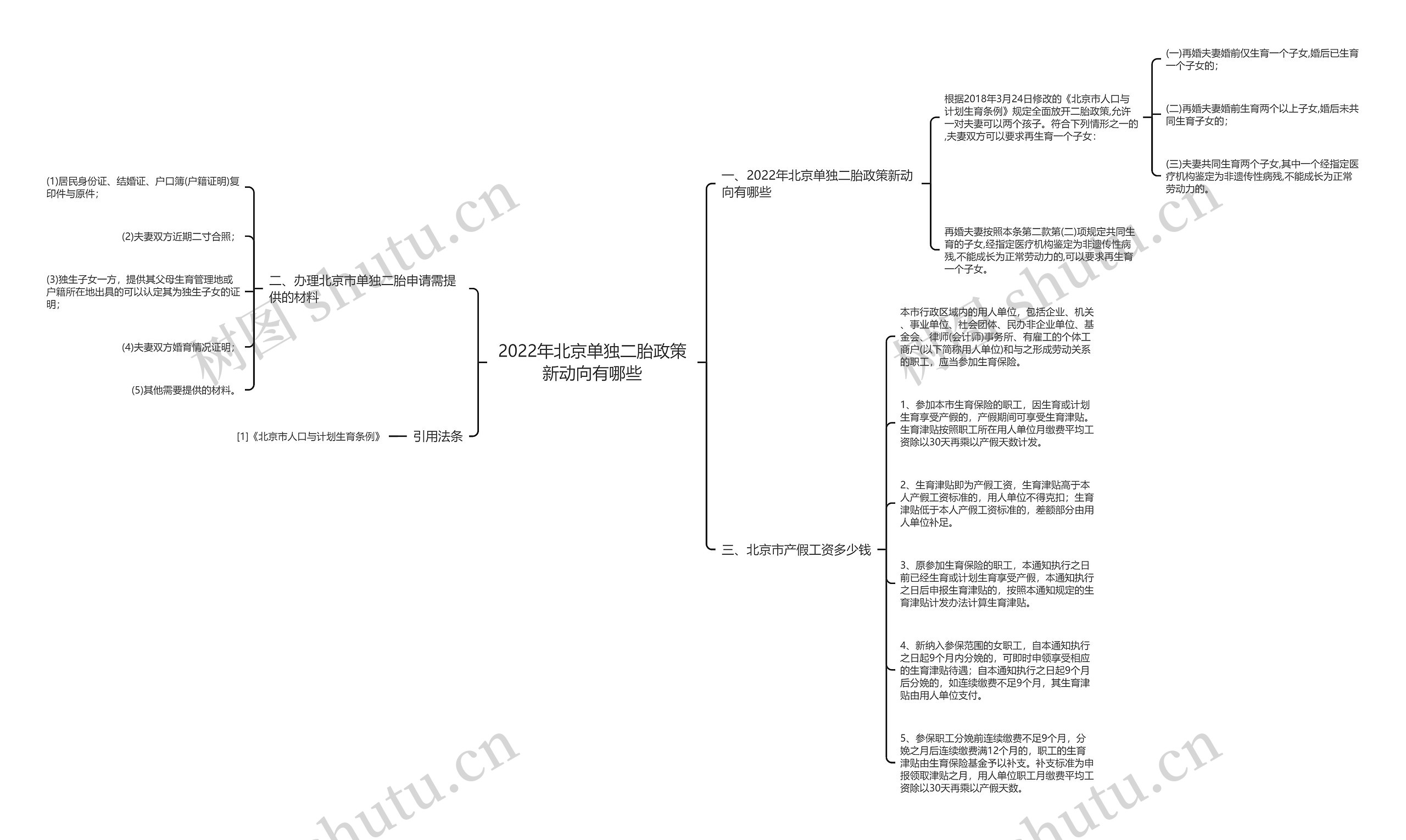 2022年北京单独二胎政策新动向有哪些思维导图