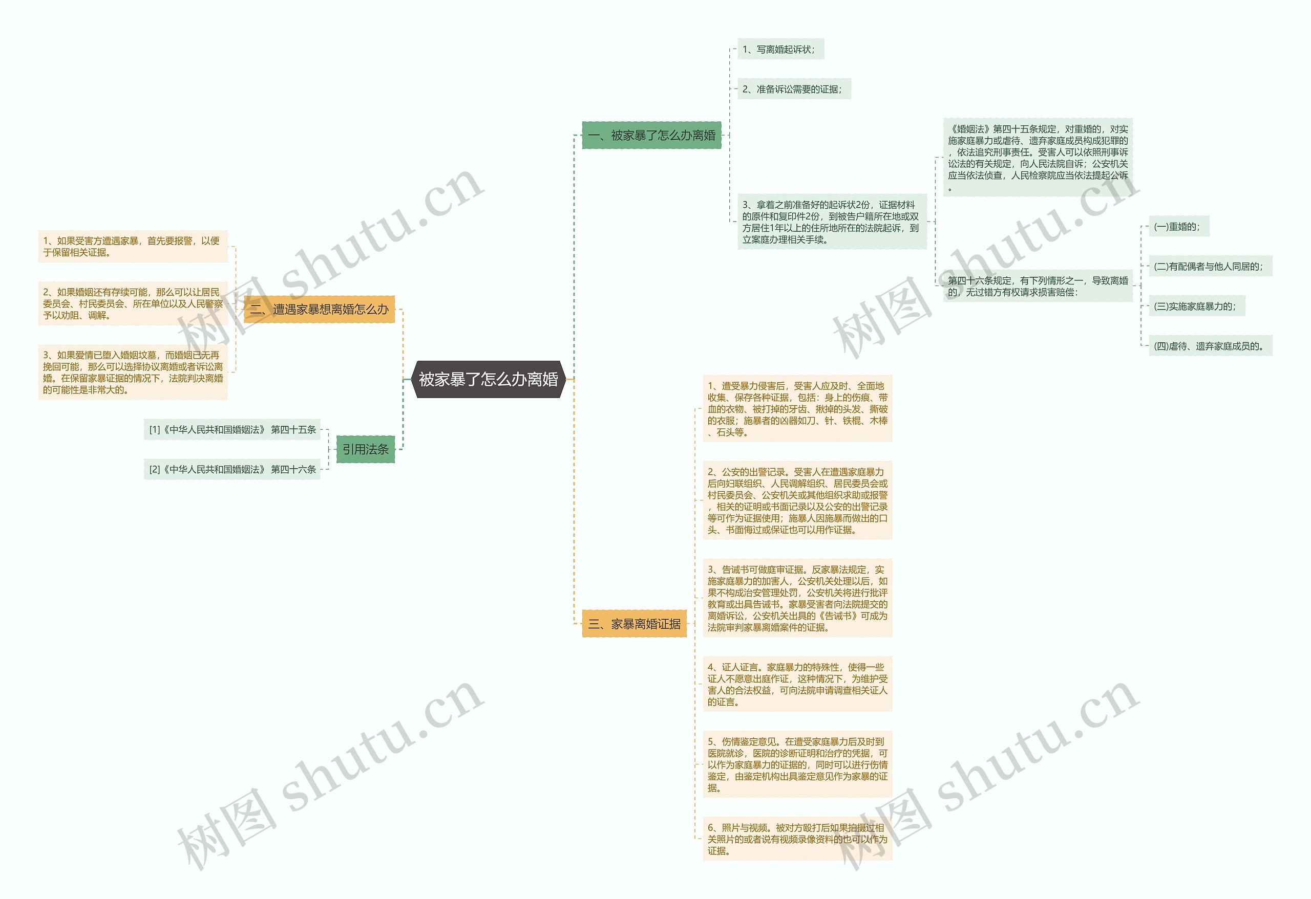 被家暴了怎么办离婚思维导图