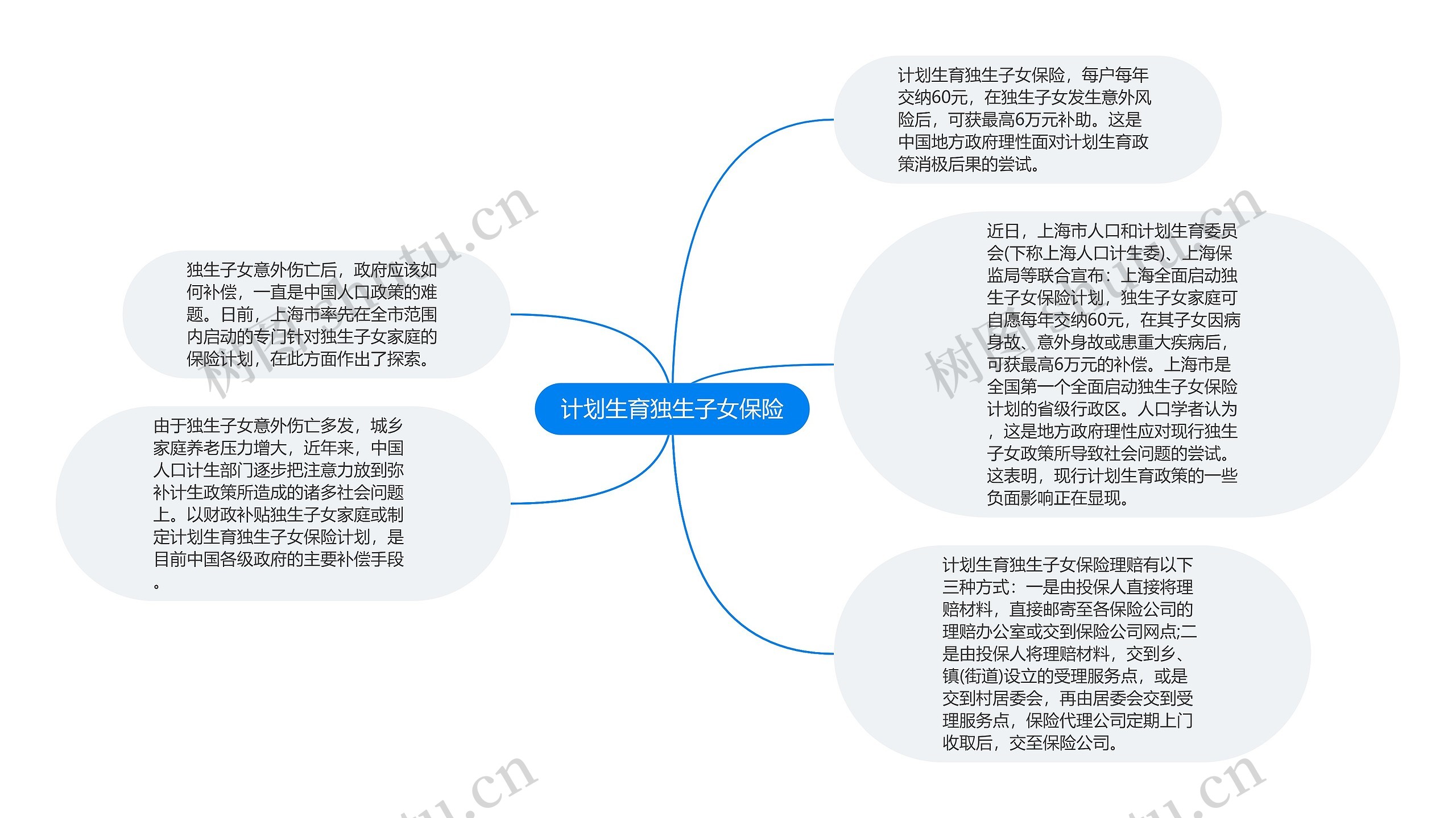 计划生育独生子女保险思维导图