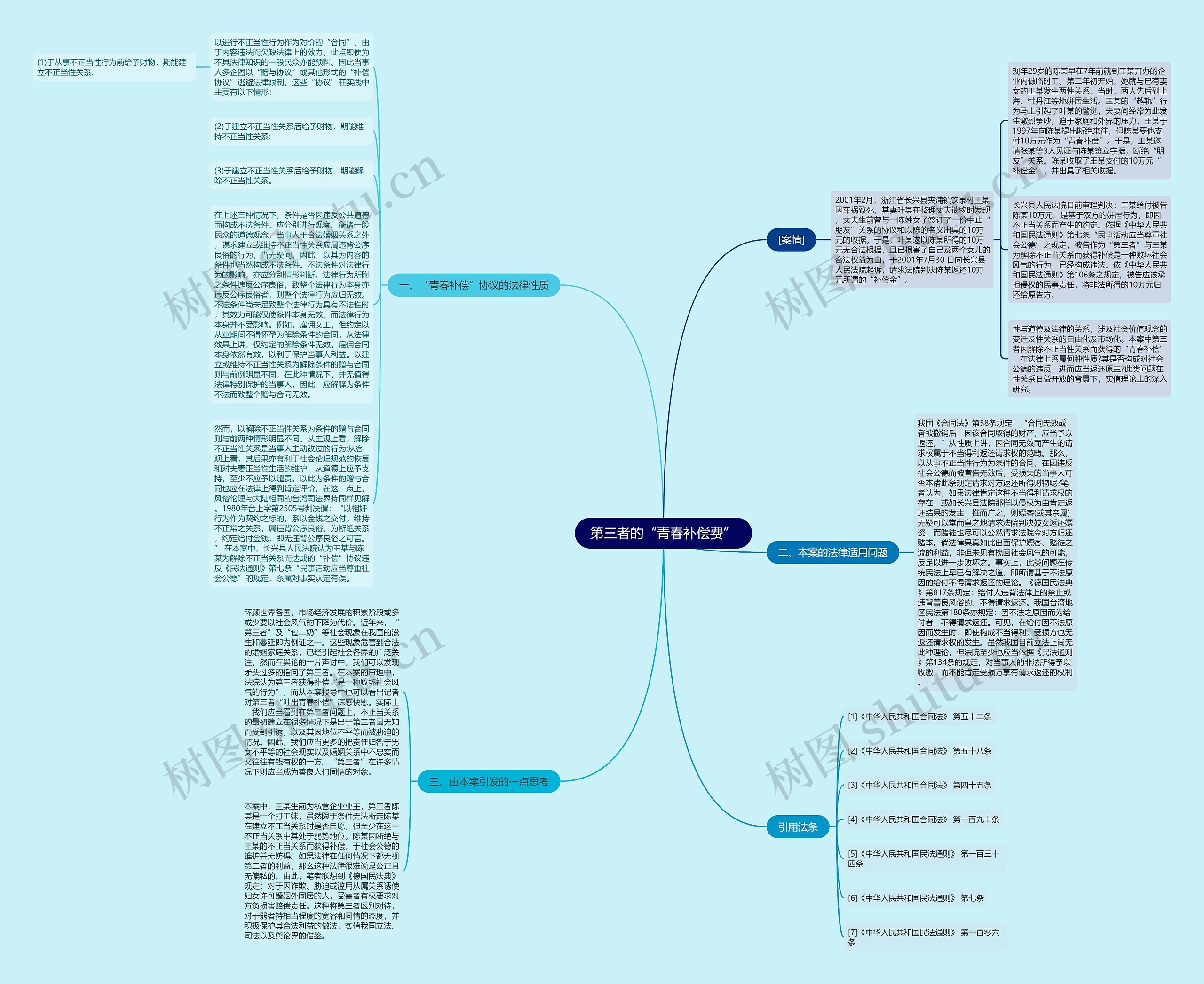 第三者的“青春补偿费”思维导图
