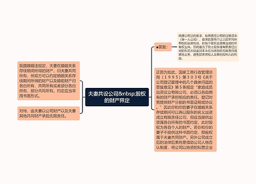 夫妻共设公司&nbsp;股权的财产界定