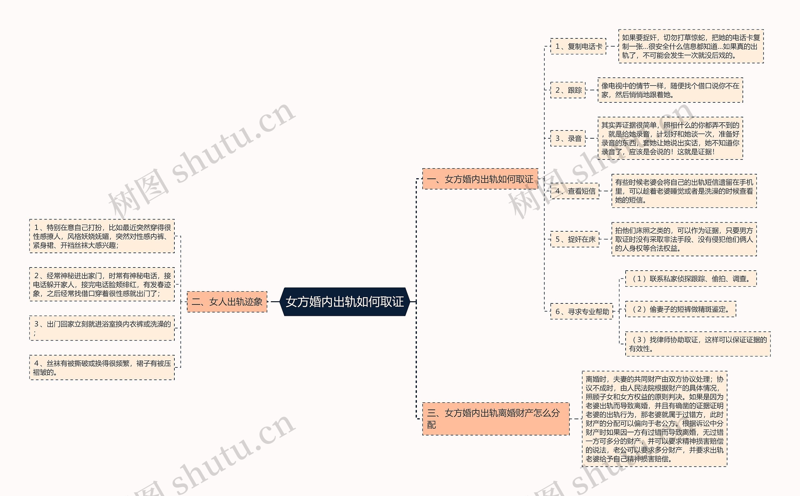 女方婚内出轨如何取证思维导图