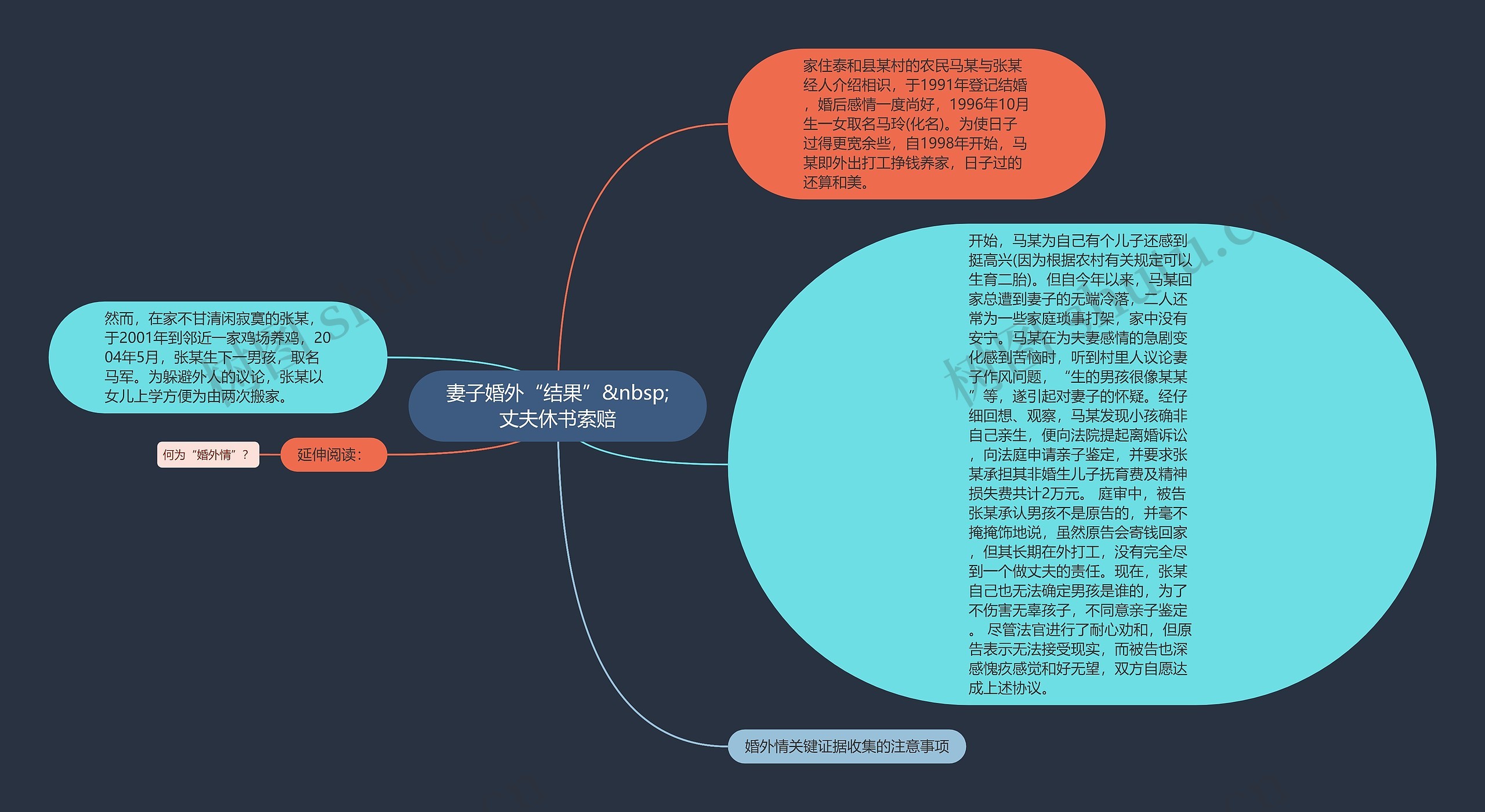 妻子婚外“结果”&nbsp;丈夫休书索赔思维导图