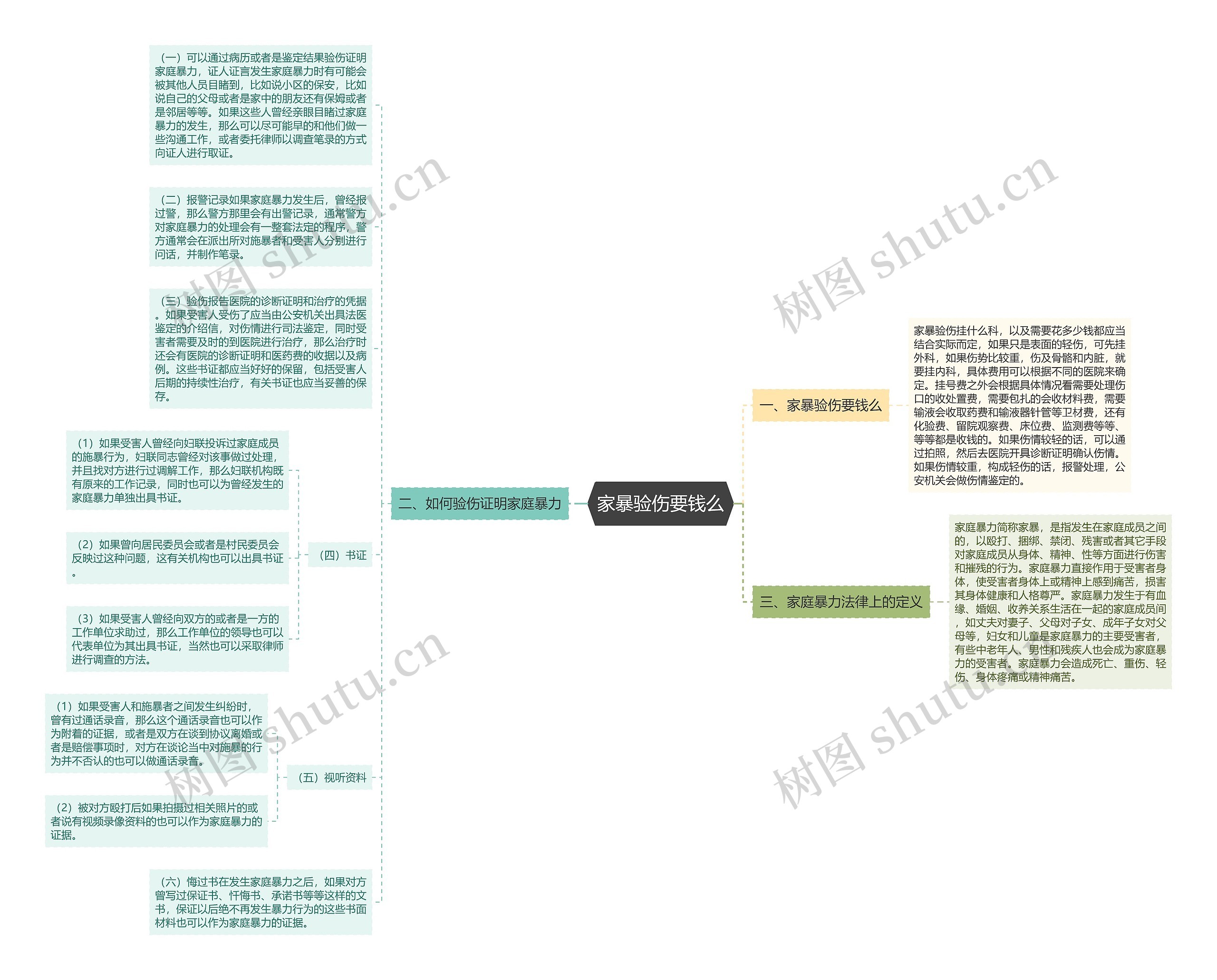 家暴验伤要钱么思维导图