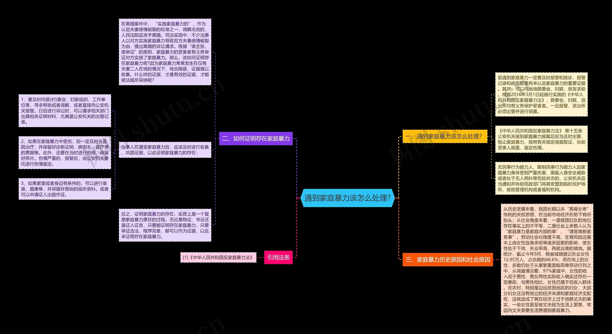 遇到家庭暴力该怎么处理?思维导图