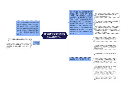 离婚损害赔偿可以在协议离婚之后请求吗？ 