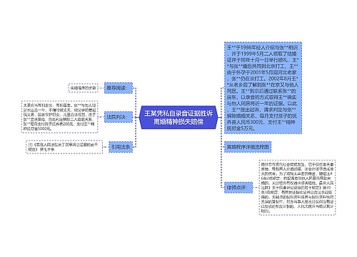 王某凭私自录音证据胜诉离婚精神损失赔偿