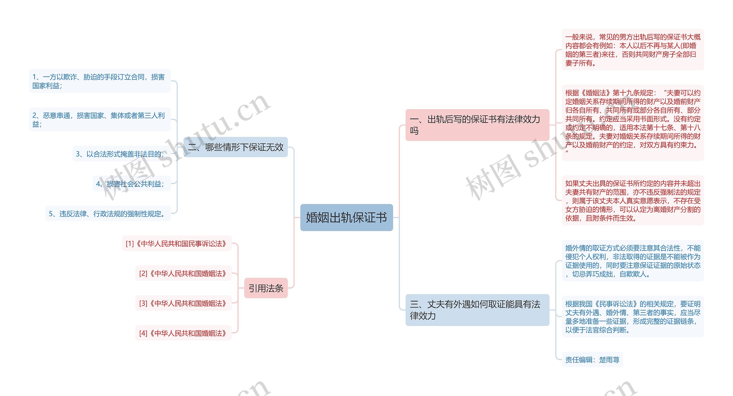 婚姻出轨保证书思维导图