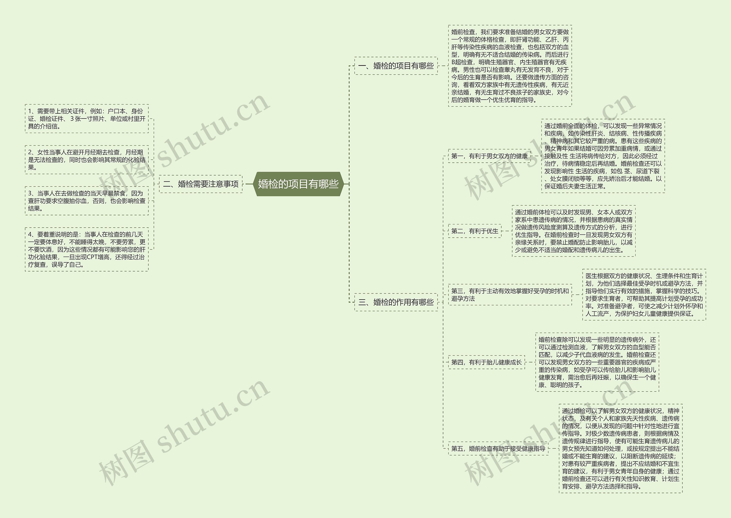 婚检的项目有哪些思维导图