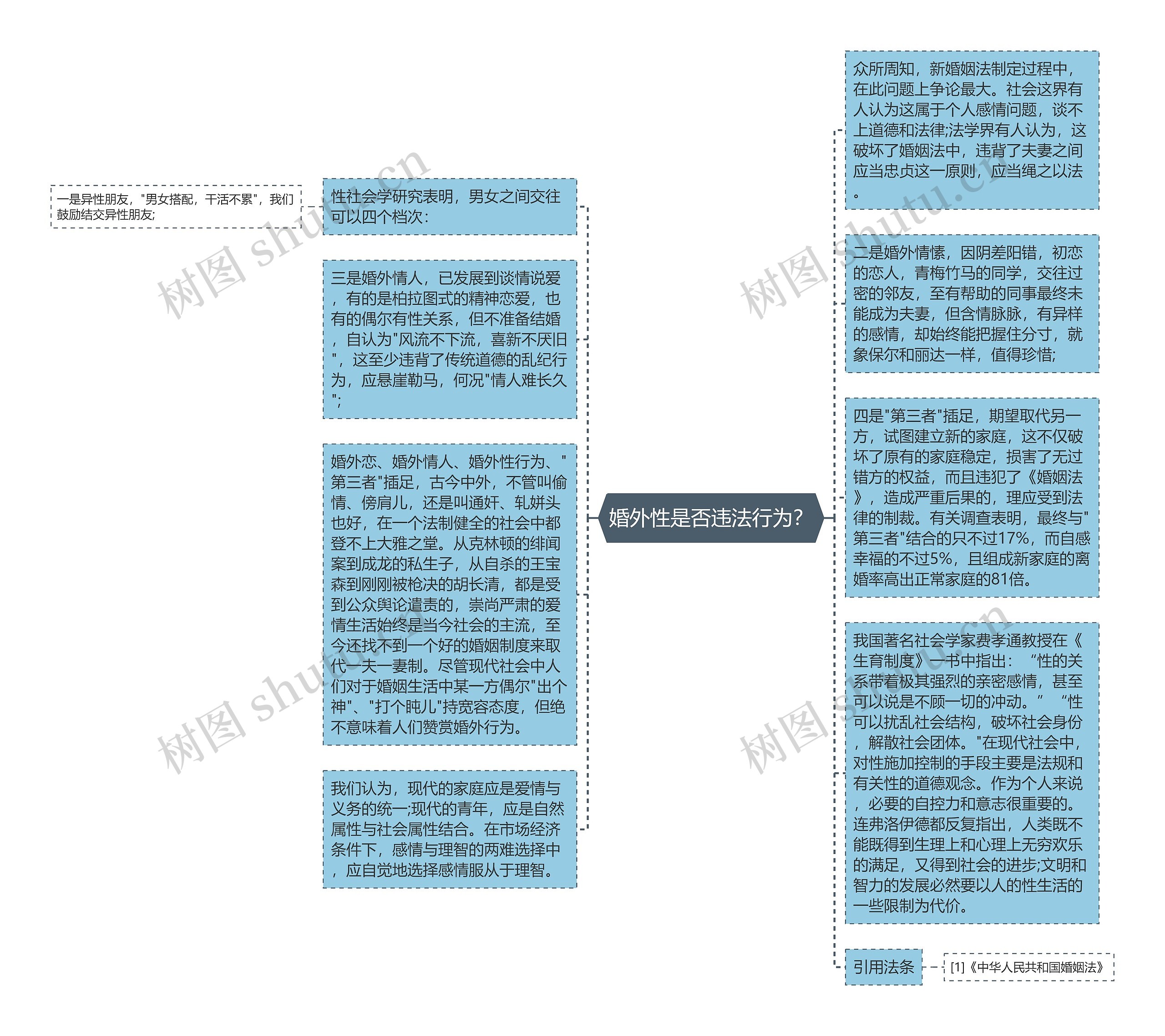 婚外性是否违法行为？思维导图