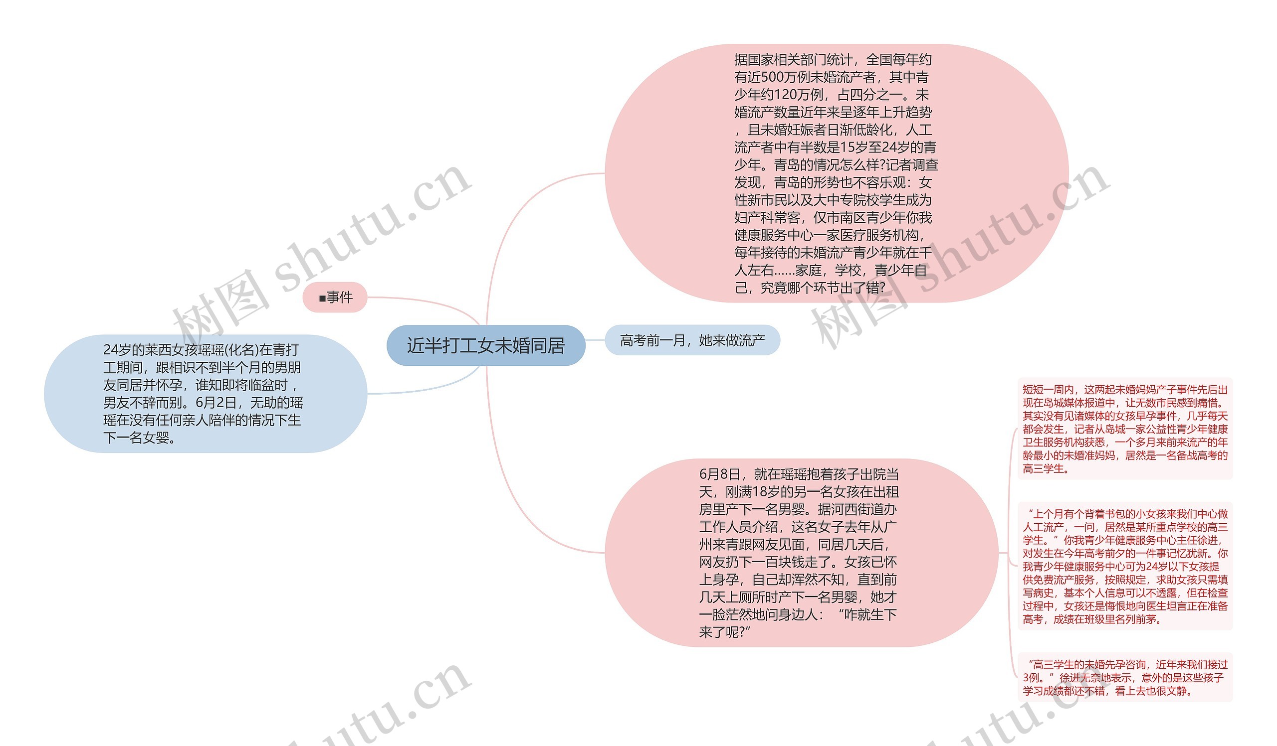 近半打工女未婚同居思维导图