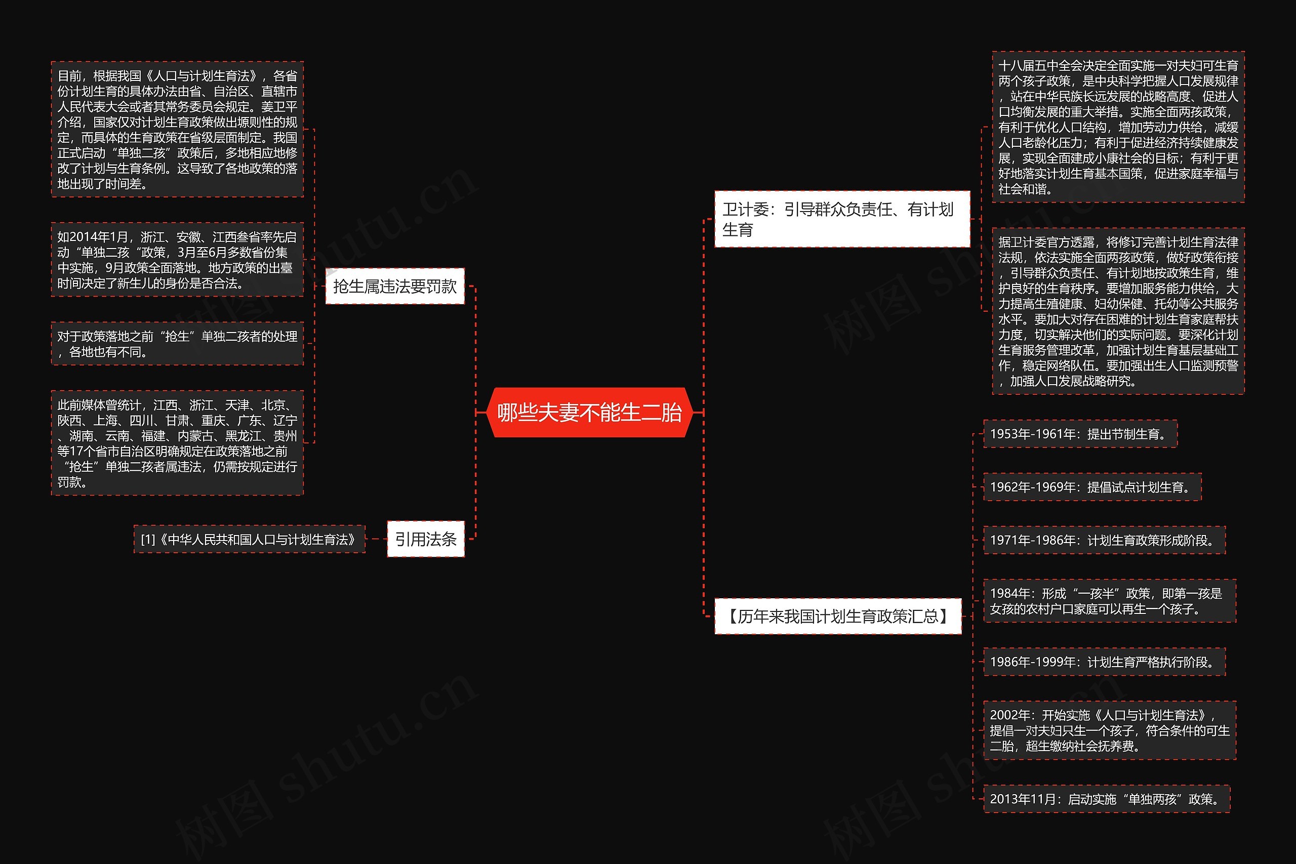 哪些夫妻不能生二胎思维导图