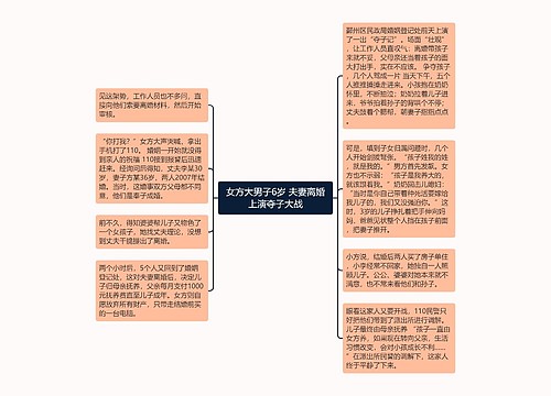 女方大男子6岁 夫妻离婚上演夺子大战