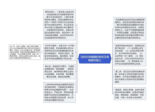 浅谈无效婚姻的类型及其制度的意义