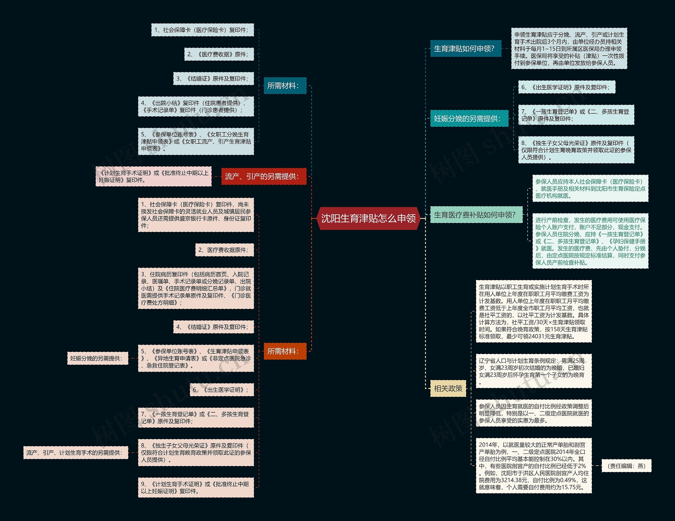 沈阳生育津贴怎么申领思维导图