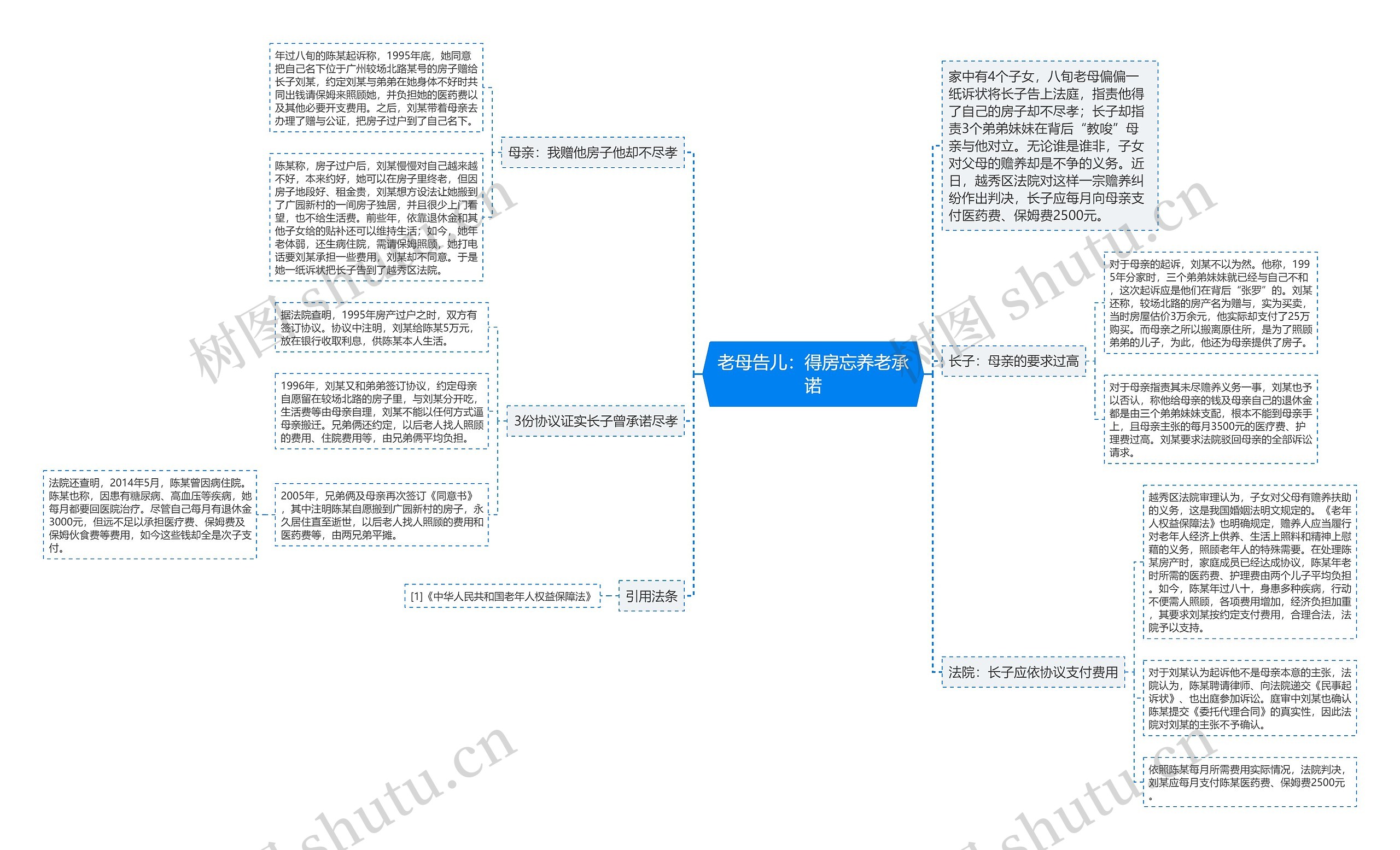 老母告儿：得房忘养老承诺思维导图