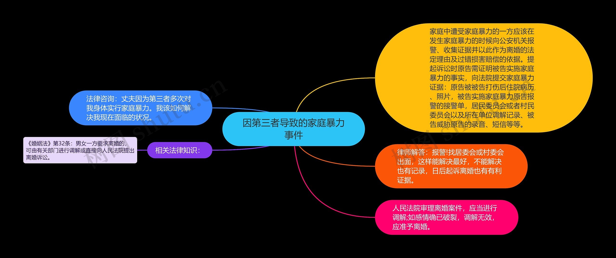 因第三者导致的家庭暴力事件思维导图