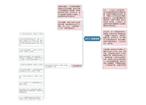 2013二胎新政策