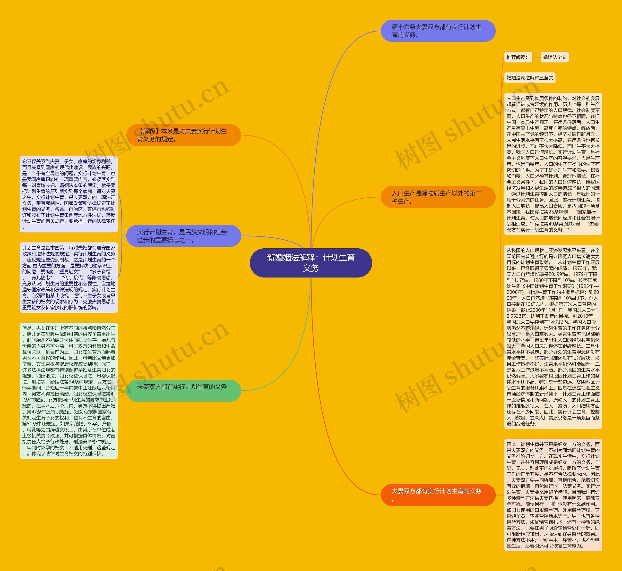 新婚姻法解释：计划生育义务思维导图