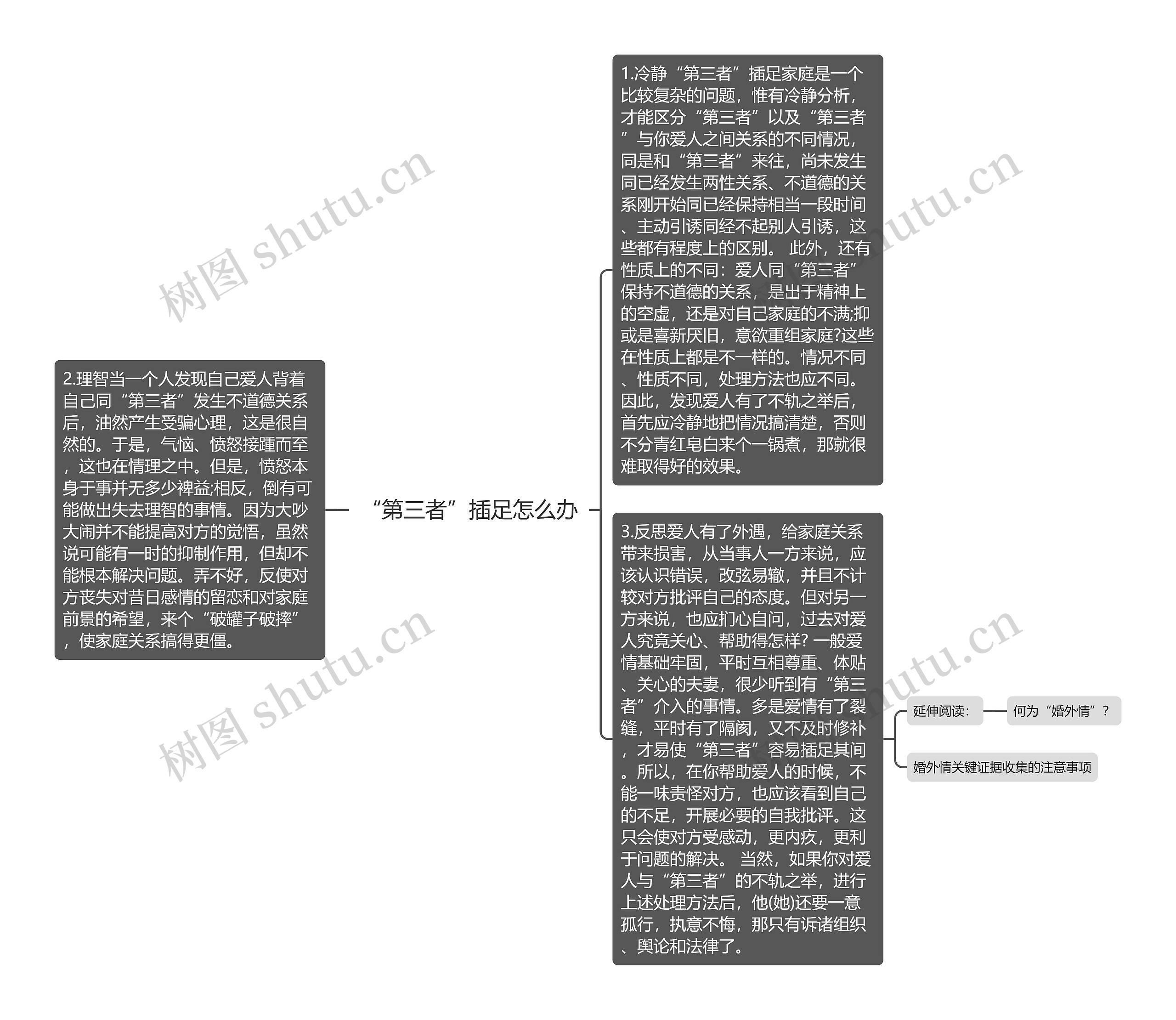 “第三者”插足怎么办思维导图高清图 “第三者”插足怎么办思维导图