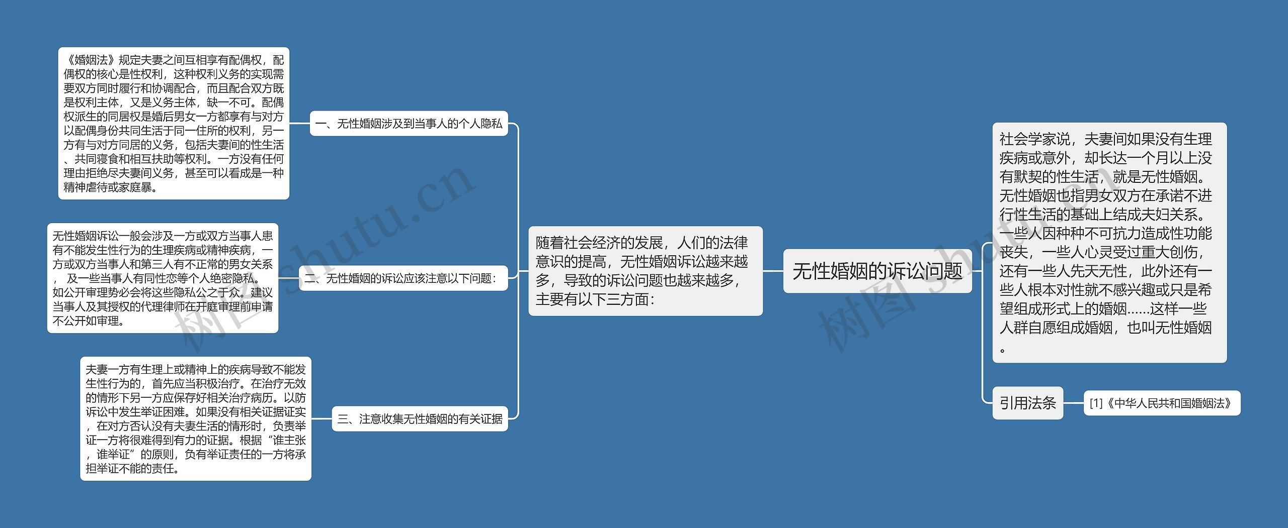 无性婚姻的诉讼问题思维导图