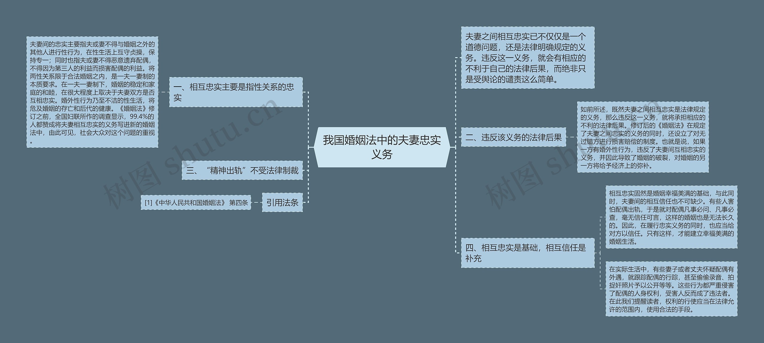 我国婚姻法中的夫妻忠实义务思维导图