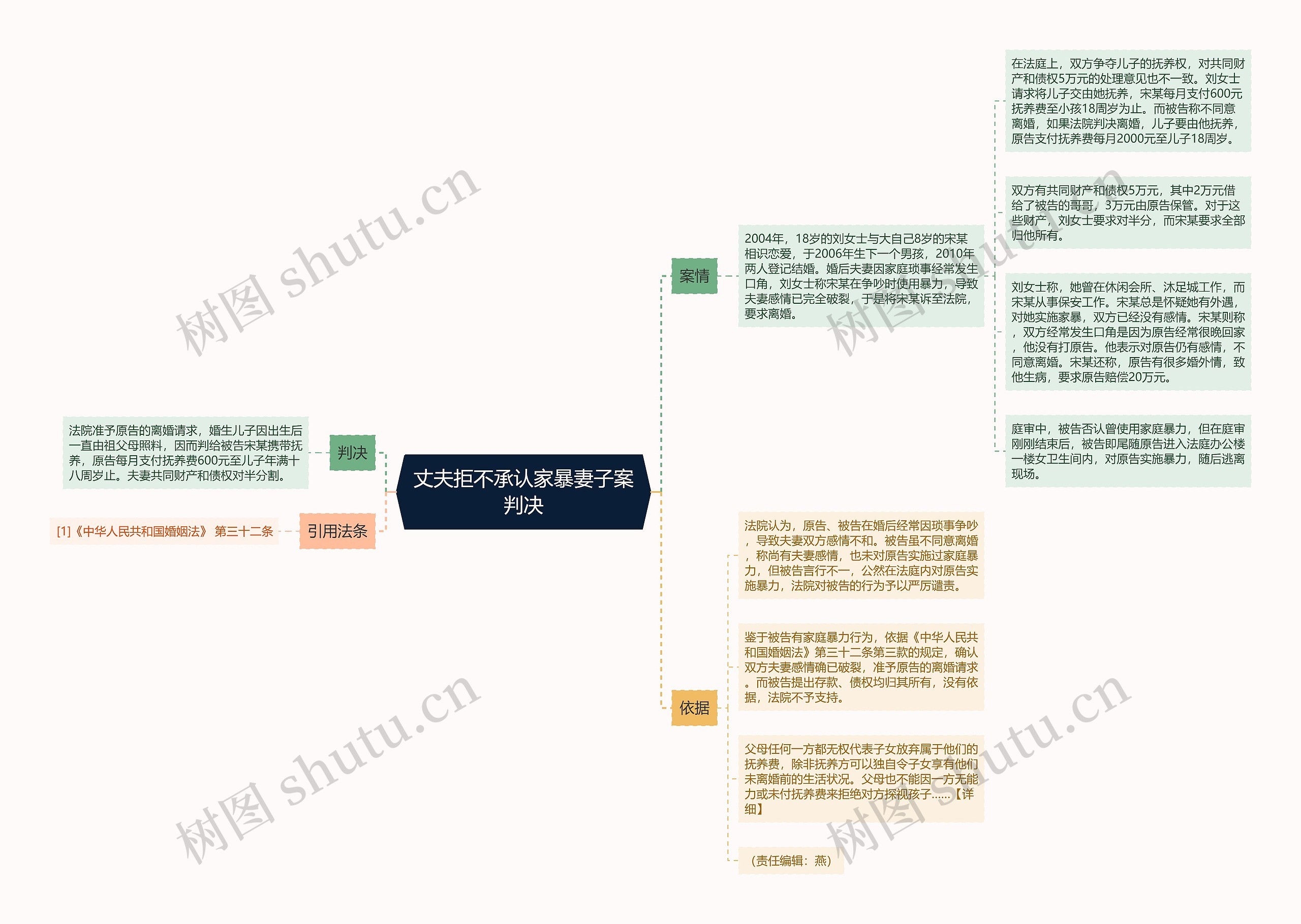 丈夫拒不承认家暴妻子案判决思维导图