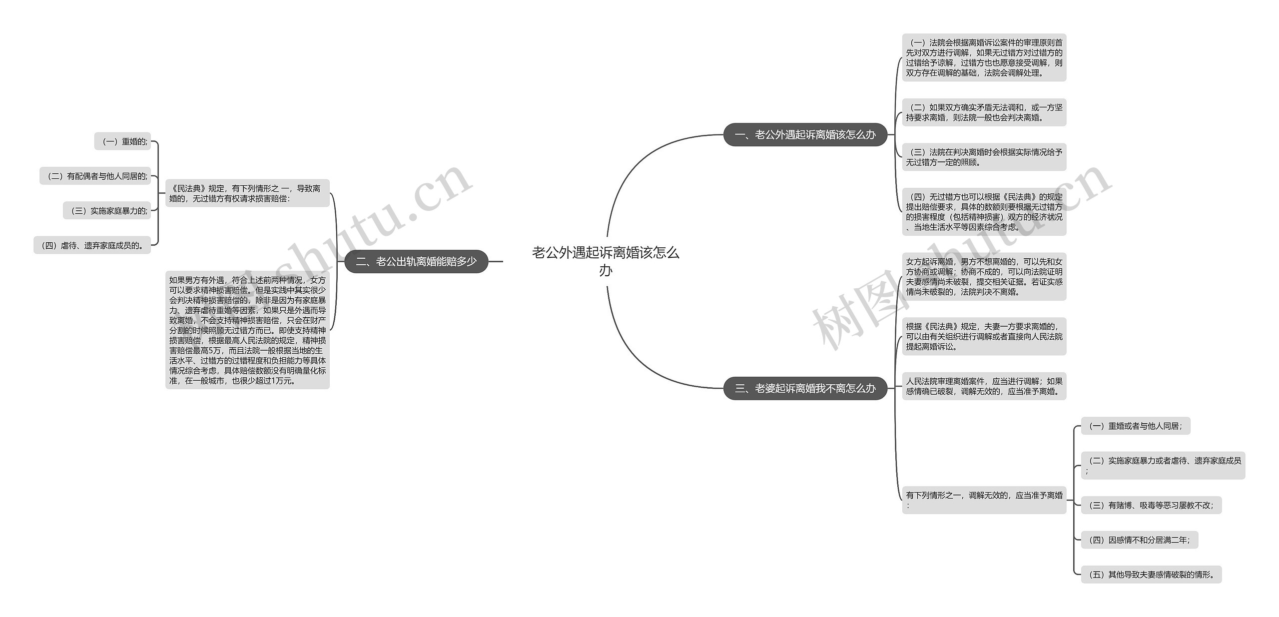 老公外遇起诉离婚该怎么办思维导图