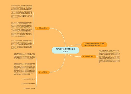 立法调控非婚同居应遵循的原则