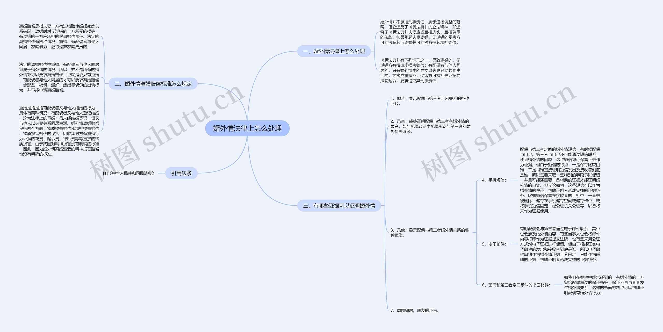 婚外情法律上怎么处理思维导图