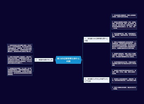 暴力的证据需要注意什么问题