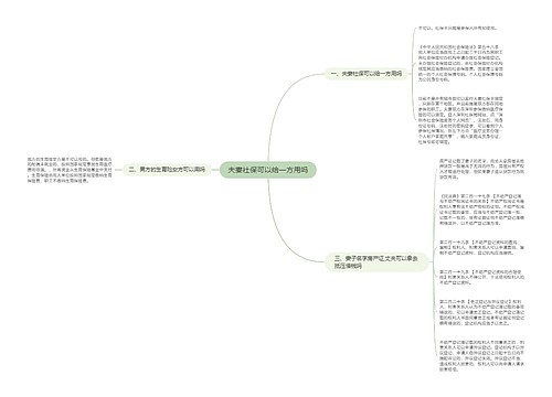 夫妻社保可以给一方用吗