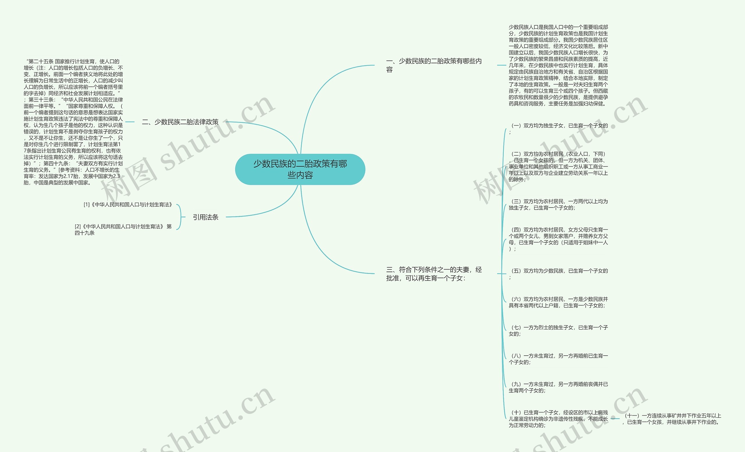 少数民族的二胎政策有哪些内容思维导图