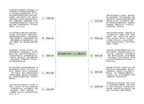 解读婚外情十大心理征兆!