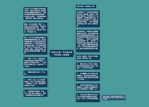 北京计生委：不会施行高学历者生二胎政策