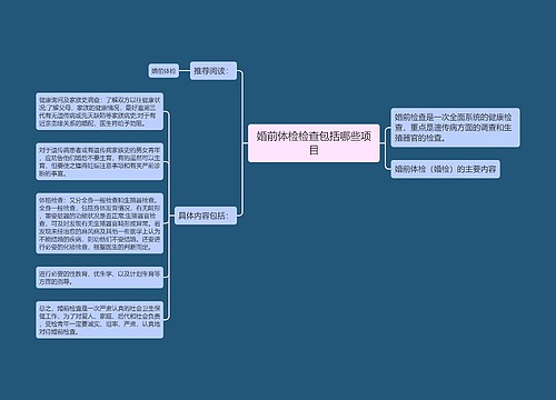 婚前体检检查包括哪些项目