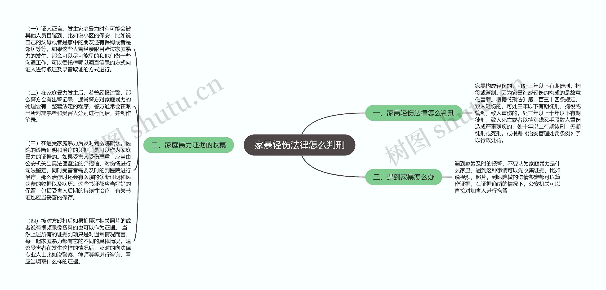 家暴轻伤法律怎么判刑思维导图