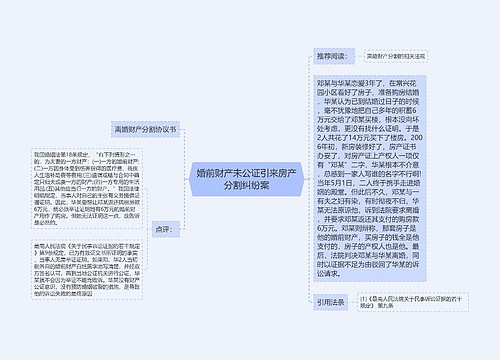 婚前财产未公证引来房产分割纠纷案