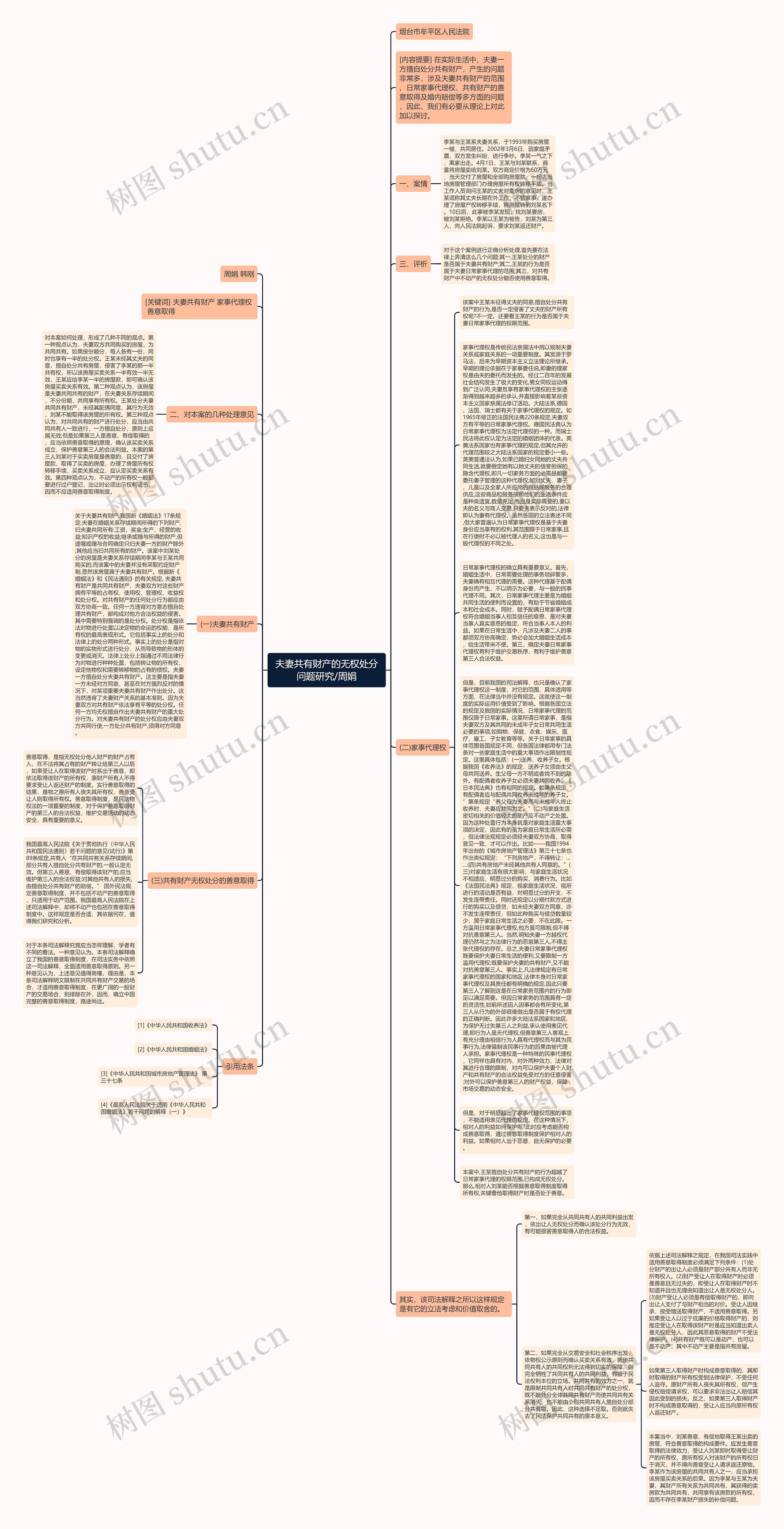 夫妻共有财产的无权处分问题研究/周娟思维导图