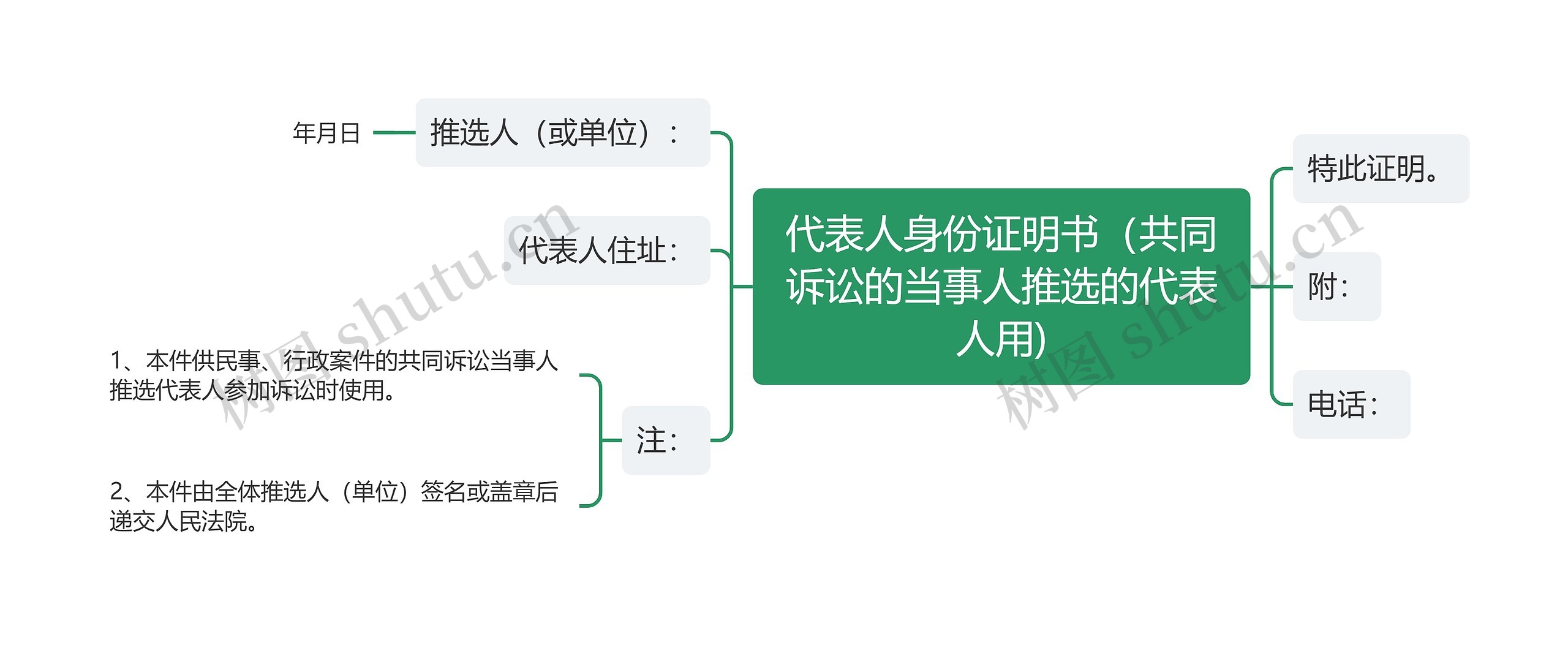 代表人身份证明书（共同诉讼的当事人推选的代表人用)