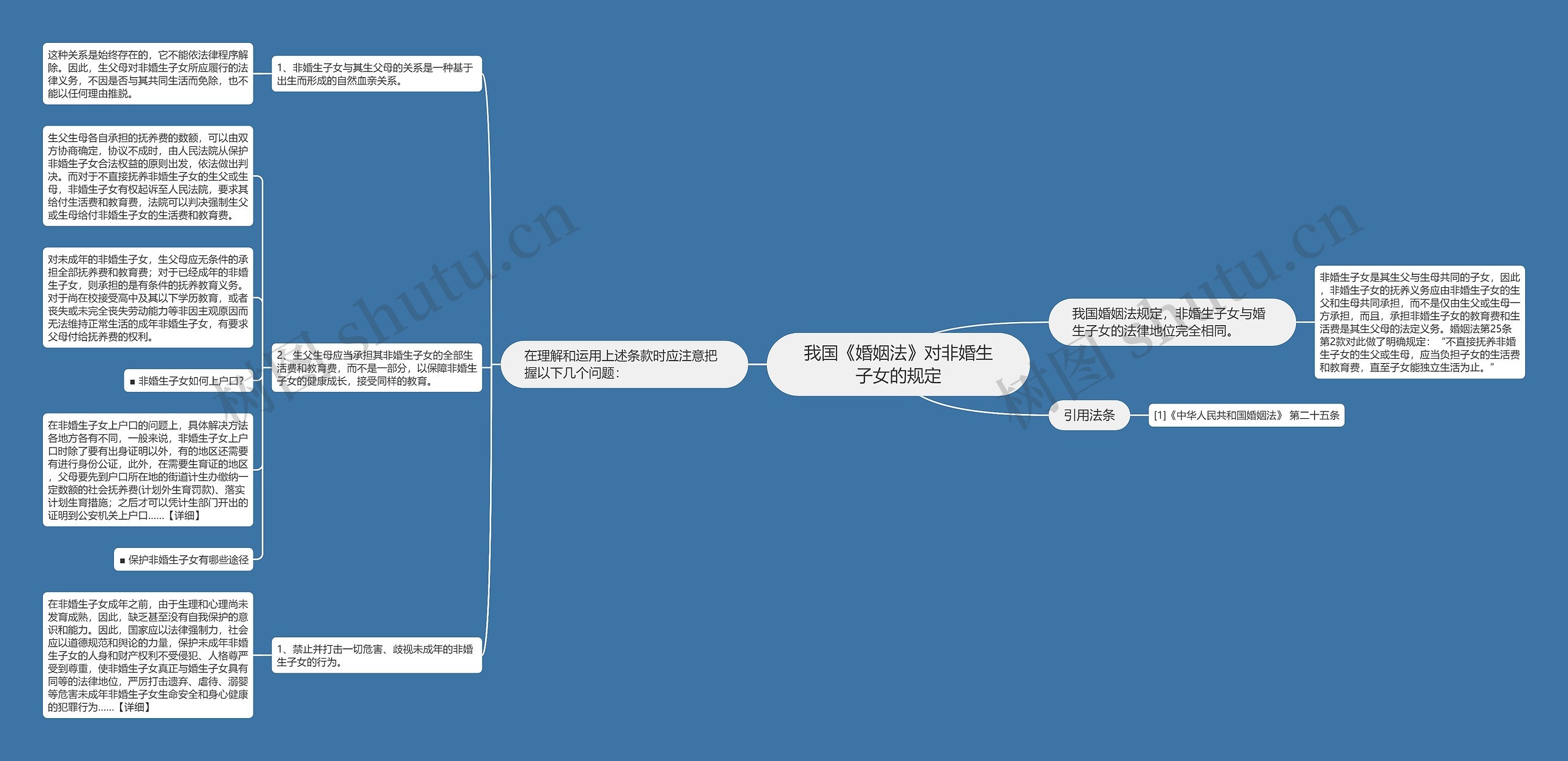 我国《婚姻法》对非婚生子女的规定思维导图