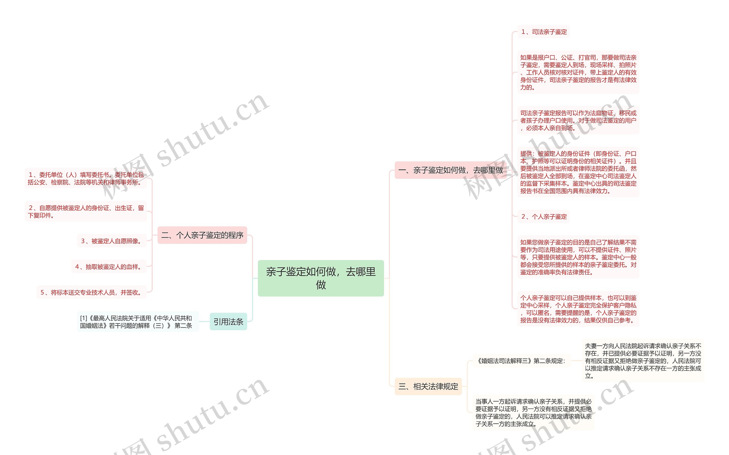 亲子鉴定如何做，去哪里做思维导图