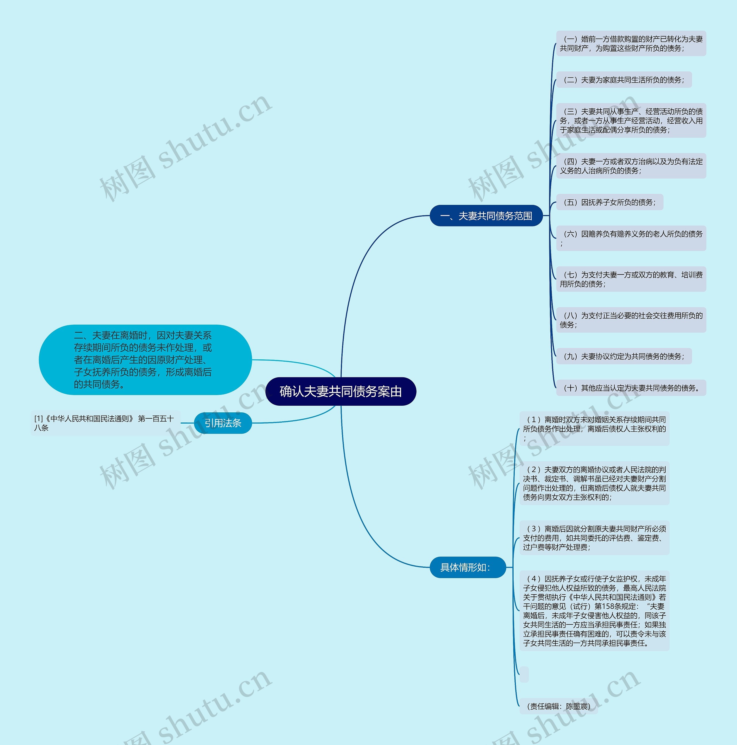 确认夫妻共同债务案由思维导图