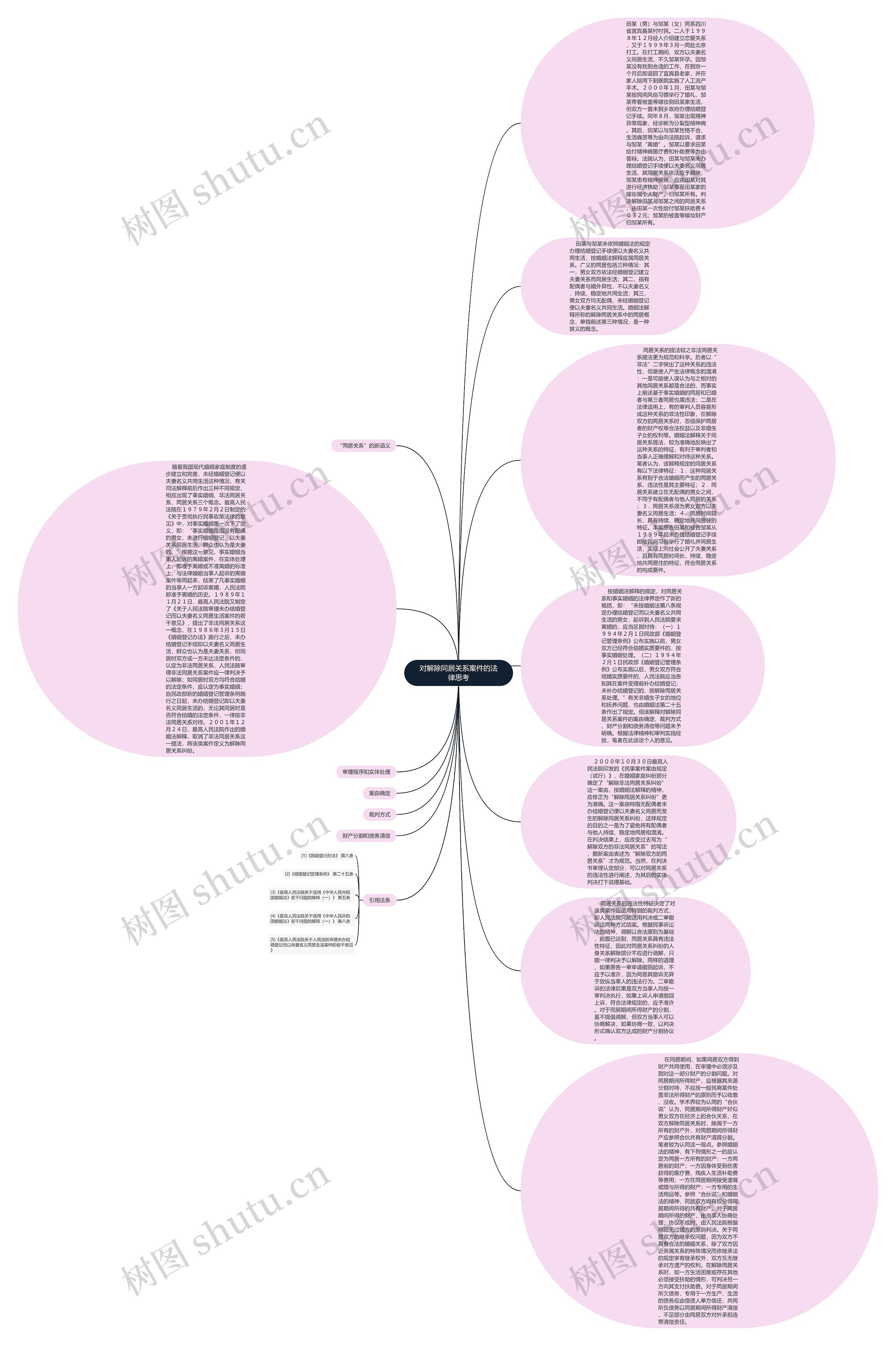 对解除同居关系案件的法律思考思维导图